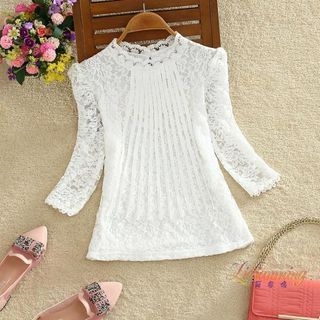 Clementine Elbow-Sleeve Lace Top