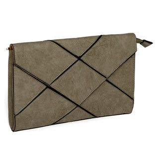 yeswalker Geometric Panel Envelope Clutch Grey - One Size