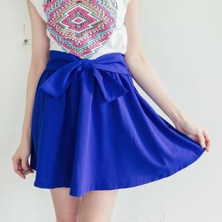 Tokyo Fashion Bow-Waist A-Line Skirt