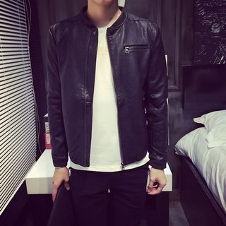 LC Homme Faux-Leather Zip Jacket