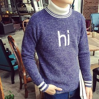 JUN.LEE Letter Embroidered Sweater