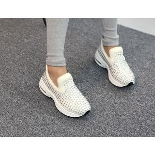 DANI LOVE Rhinestone Studded Slip-Ons