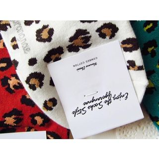 Knitbit Leopard Printed Socks