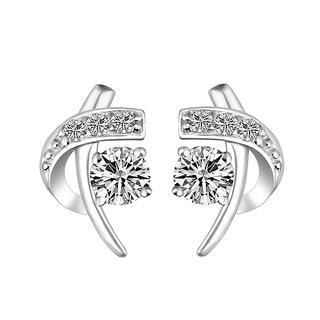 BELEC 925 Sterling Silver with White Cubic Zircon Earrings