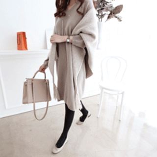 DAILY LOOK V-Neck Wool Blend Knit Dress