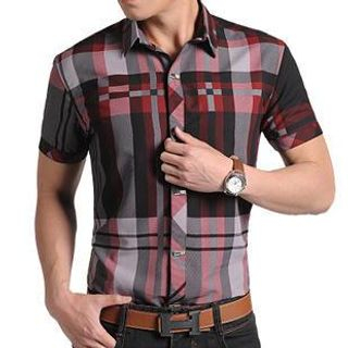 JIBOVILLE Short-Sleeve Plaid Shirt