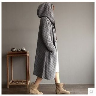 Rosadame Hooded Dot Long Jacket