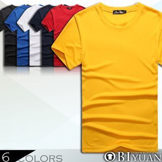 OBI YUAN Short Sleeve Plain T-Shirt