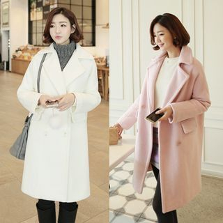CLICK Wool Blend Double-Breasted Coat