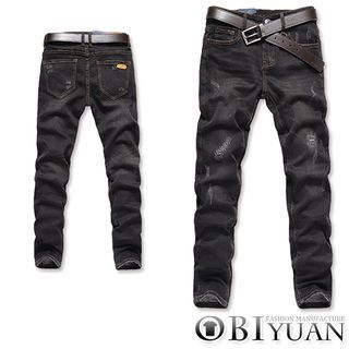 OBI YUAN Washed Studded Jeans