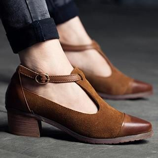 MIAOLV Genuine Leather Ankle Strap Shoes