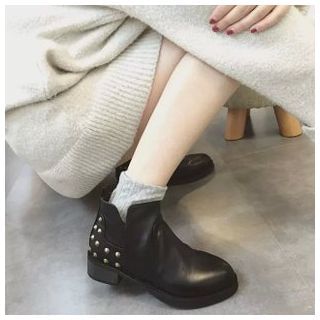 BAYO Faux Leather Studded Ankle Boots