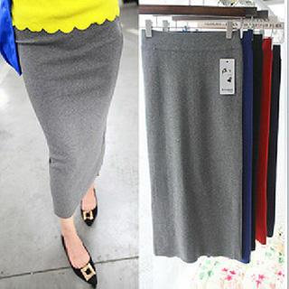 Coralie Elastic Pencil Midi Skirt