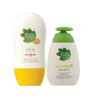 Green Finger Set: Sun Cream SPF 25 PA++ 80ml + Natural Hydration Ato Baby Bath 75ml 80ml