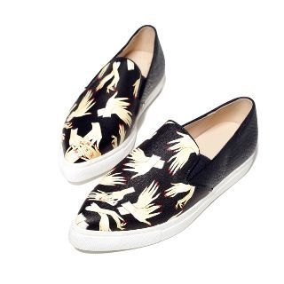 Mancienne Hands Print Pointy Loafers