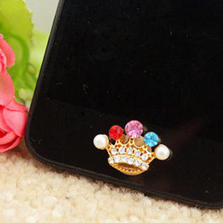 Fit-to-Kill Colorful Crown Iphone Button Sticker - Gold Gold - One Size