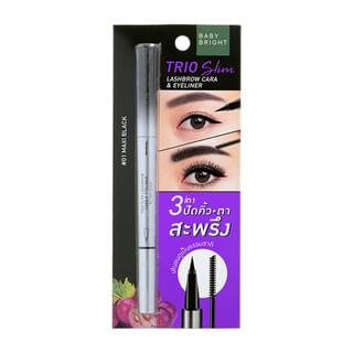 Baby Bright - Trio Slim Lashbrow Cara & Eyeliner 01 Maxi Black