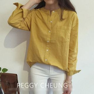 QZ Lady Long Sleeved Stand Collar Blouse