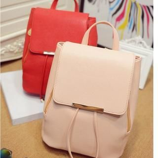 Donini Bags Faux Leather Flap Backpack