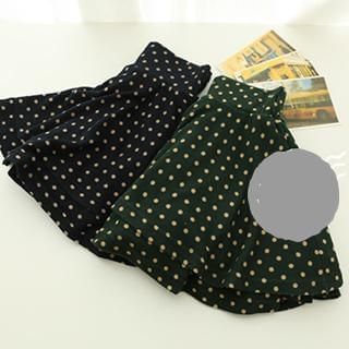 Meimei Dotted Pleated Knit Skirt