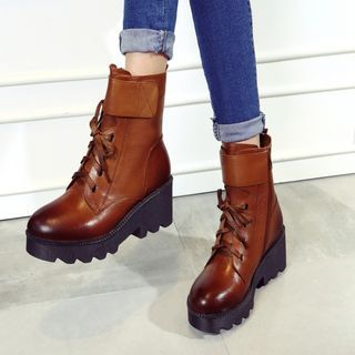 JY Shoes Genuine Leather Heeled Short Boots