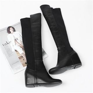 GLAM12 Faux-Leather Long Boots