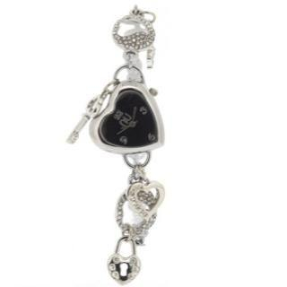 N:U - Not the Usual Heart-Shaped Charm Wrist Watch Silver - One Size