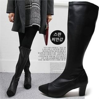 Reneve Toe-Cap Chunky-Heel Tall Boots