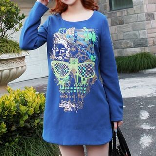 Cobogarden 3/4 Sleeved Skull Print Top