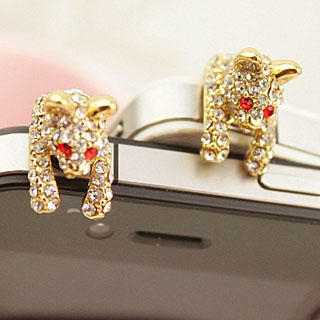 Fit-to-Kill Small Leopard Mobile Earphone Plug  Gold - One Size