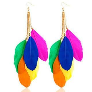 Sunset Hours Feather Hook Earrings