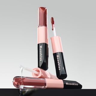 Mooekiss - Dual Effect Essence Lip Gloss - 14 Colors D03# Caramel Brûlée (3ml x 2)