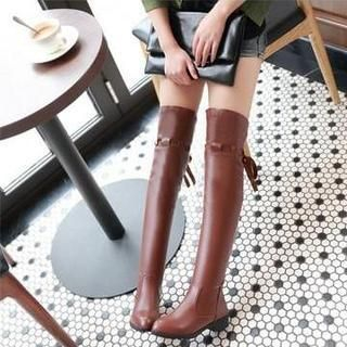 JY Shoes Lace-Up Over the Knee Boots