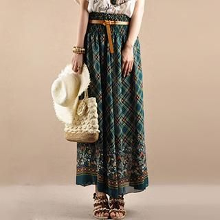 Yammi Two-way Pattern Chiffon Maxi Skirt