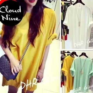 Cloud Nine Short-Sleeve T-Shirt Dress