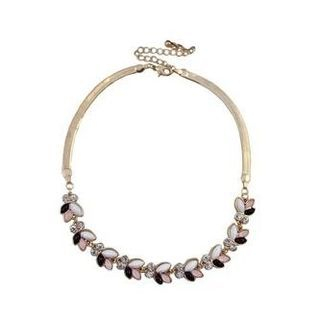 KELA Rhinestone Floral Necklace