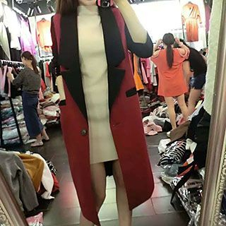 Jolly Club Color-Block Buttoned Coat