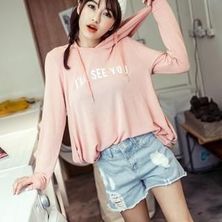 Tokyo Fashion Long-Sleeve Hooded Loose-Fit Top