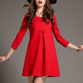 Fashion Street Bow Accent A-Line Dress