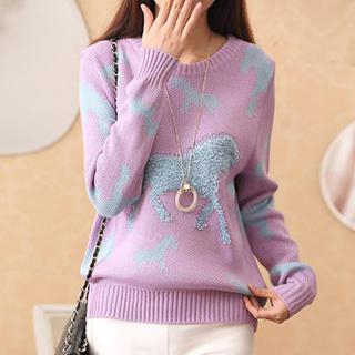 Cotton Candy Horse Pattern Sweater
