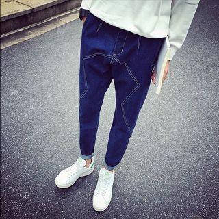 JUN.LEE Washed Tapered Jeans