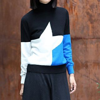 KUBITU Colour Block Star Sweater