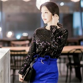 Attrangs Round-Neck Textured Top