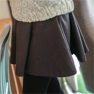 mimi & didi Ruffled Wool Blend A-Line Mini Skirt