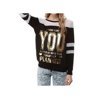 Richcoco Sheer Panel Lettering Pullover