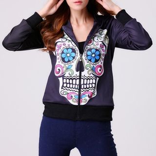 Omifa Printed Hooded Zip Jacket