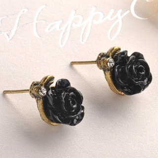 Fit-to-Kill Vintage Rose Earring Black - One Size