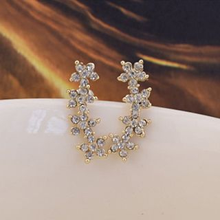 Ciroki Rhinestone Flower Earrings