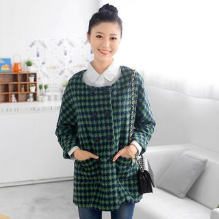 59 Seconds Houndstooth Collarless Coat