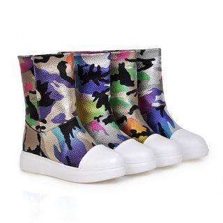 JY Shoes Camouflage Short Boots